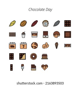 World Chocolate Day icon set