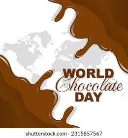 World chocolate day, Illustration design of greeting poster or social media post for world chocolate day