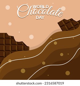 World chocolate day, Illustration design of greeting poster or social media post for world chocolate day