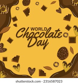 World chocolate day, Illustration design of greeting poster or social media post for world chocolate day
