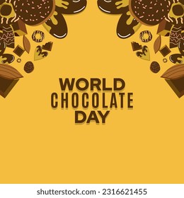 World chocolate day, Illustration design of greeting poster or social media post for world chocolate day