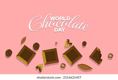 World chocolate day, Illustration design of greeting banner or poster for world chocolate day