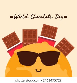 World chocolate day Illustration design background. Chocolate day illustration with chocolate