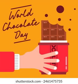 World chocolate day Illustration design background. Chocolate day illustration with chocolate