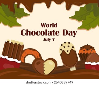 World Chocolate Day Illustration with Flat design Style