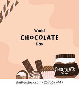 World Chocolate Day Illustration with sweet chocolate