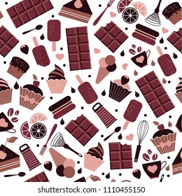 World Chocolate Day. July 11. Seamless pattern. Vector illustration