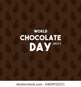 World Chocolate Day. July 7. Seamless pattern chocolate bar icon. Eps 10.