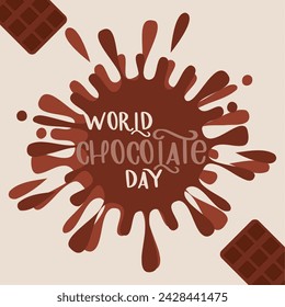 Letras del día mundial del chocolate Ilustración vectorial