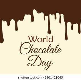 World Chocolate Day melting background, vector illustration