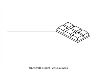 Día Mundial del Chocolate. Un dibujo de arte de línea continua de Ilustración vectorial de diseño de chocolate
