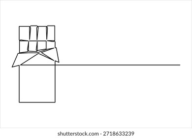 Día Mundial del Chocolate. Un dibujo de arte de línea continua de Ilustración vectorial de diseño de chocolate

