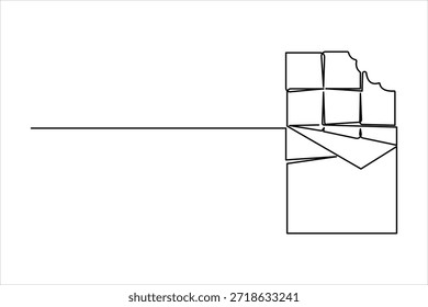 Weltschokoladentag. Eine durchgehende Linie Kunst Zeichnung von Schokolade Design Vektorgrafik
