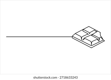 Día Mundial del Chocolate. Un dibujo de arte de línea continua de Ilustración vectorial de diseño de chocolate
