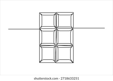 Día Mundial del Chocolate. Un dibujo de arte de línea continua de Ilustración vectorial de diseño de chocolate
