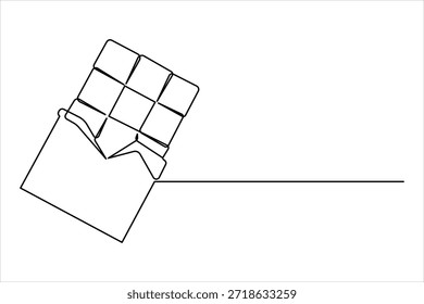 Día Mundial del Chocolate. Un dibujo de arte de línea continua de Ilustración vectorial de diseño de chocolate
