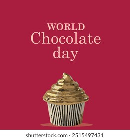 world chocolate day poster design, chocolate text vector, chocolate bar vector illustration ,13 September. eps file.