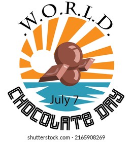 World Chocolate Day Sign and Vector Illustration