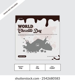 World chocolate day social media post banner, template design