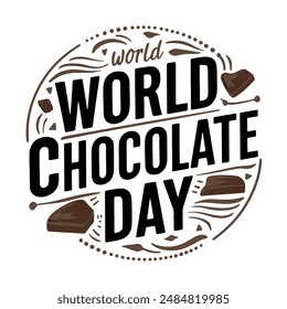 World Chocolate Day T-Shirt Design Typografie Silhouette Vektorillustration