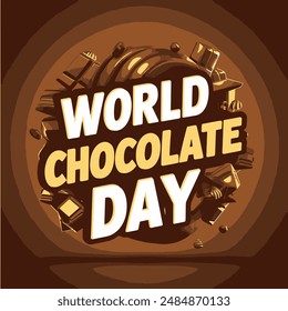 World Chocolate Day T Shirt Design  vector illustration