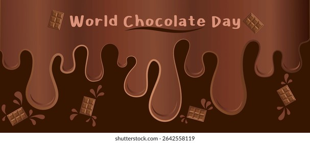 World Chocolate Day Template Banner Design with Chocolate Bars