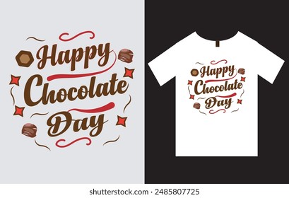 World Chocolate Day T-Shirt Design Vector File , International Chocolate Day T-Shirt Design , Happy Chocolate Day T-Shirt Design 