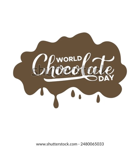 world chocolate day, typography, 07 july world chocolate day, eps file.