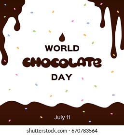 World Chocolate Day. Vector card.