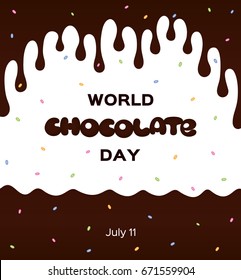 World Chocolate Day. Vector card. 