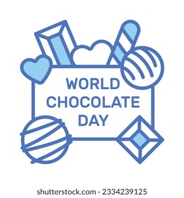 World chocolate day vector design in modern design style, premium icon