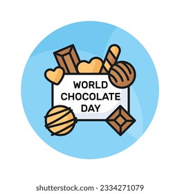 World chocolate day vector design in modern design style, premium icon