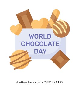 World chocolate day vector design in modern design style, premium icon