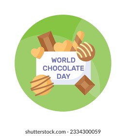 World chocolate day vector design in modern design style, premium icon