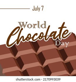 Gráfico vectorial del Día Mundial del chocolate. celebración del día mundial del chocolate. diseño plano. diseño de volante.ilustración plana. 7 de julio