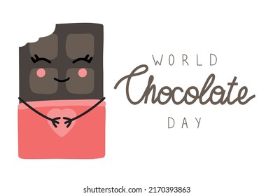 World Chocolate Day. Vector illustration card. Concept design for web, banner, background, wallpaper, poster or card design.