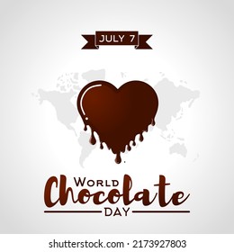 Ilustración vectorial del Día Mundial del Chocolate. Adecuado para afiches, carteles, campaña y tarjeta de saludo.