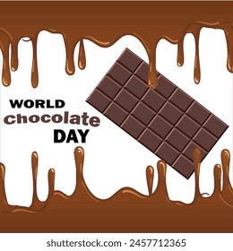world chocolate day vector illustration. Chocolate globe illustration.