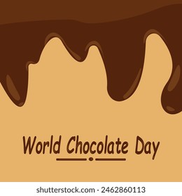world chocolate day vector illustration with melting chocolate
