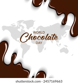 World Chocolate Day vector. Yummy Chocolate vector with chocolate background.