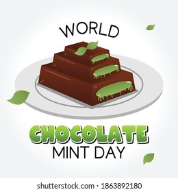 World Chocolate Mint Day Vector Illustration. Suitable for Greeting Card, Poster and Banner.	
