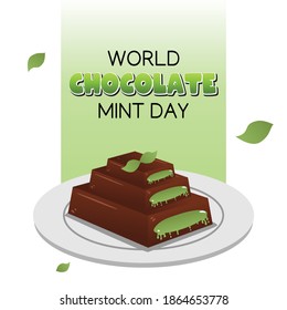 World Chocolate Mint Day Vector Illustration. Suitable for Greeting Card, Poster and Banner.	
