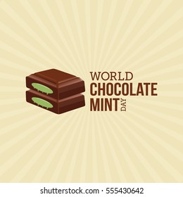 World Chocolate Mint  Day Vector Illustration. Suitable for greeting card, poster and banner.