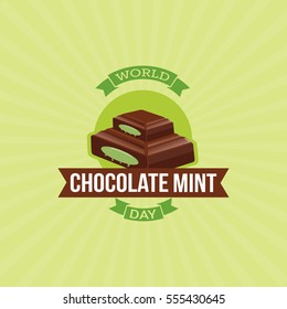 World Chocolate Mint  Day Vector Illustration. Suitable for greeting card, poster and banner.