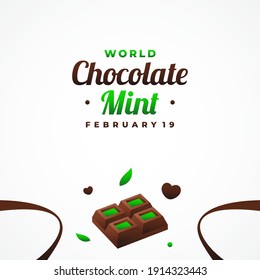 Fondo de la plantilla de diseño de vectores para el Día Mintal del Chocolate Mundial