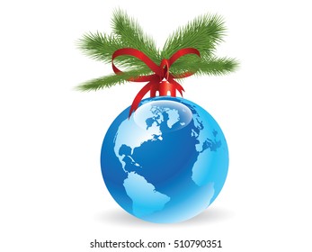 World Christmas ball.Vector