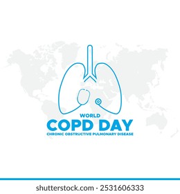 World Chronic Obstructive Pulmonary Disease Day or World COPD Day, greeting card, vector graphic, banner template.