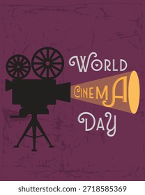 World Cinema Day. Vector Illustration.