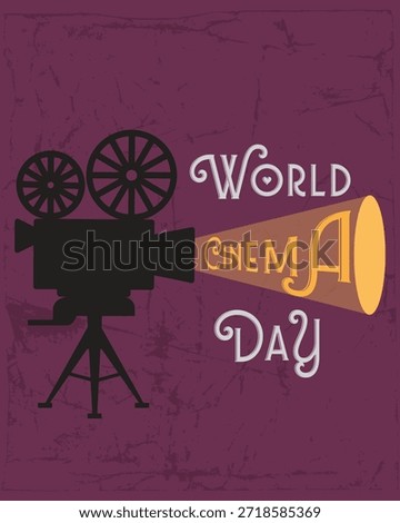 World Cinema Day. Vector Illustration.