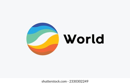 World Circle Ball Round Logo, Vektorgrafik minimalistisches Design